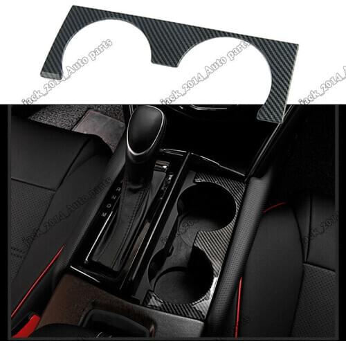Carbon Fiber Water Cup Holder Panel Cover Trim For Cadillac XTS 2015 2016 2017 2018