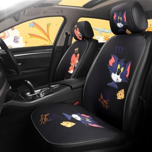 Universal Car Front Rear Seats Cushions Cartoon Car Accessories Interior Automobile Seat Cover Protector Pad Car Covers