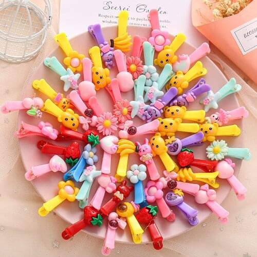 Random Girls Cute Cartoon Animal Fruit Hairpins Children Sweet Hair Clip Barrettes Headband Kids Fashion Hair Accessories