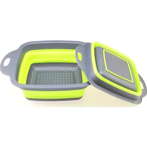 1PC Kitchen Collapsible Silicone Colander Strainer Sink Basket Cooking Water Drainager Kitchen Basket Strainer Gadget OK 0995
