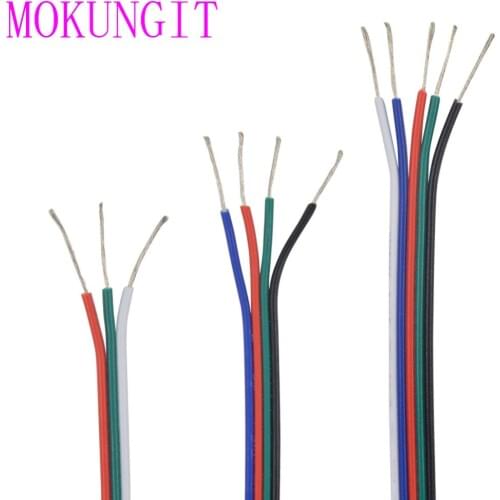 10M 2pin 3pin 4pin 5pin 6pin 22AWG Led Strip Cable Wire For 3528 WS2812B RGBW Strip Light Extension Extend Wire CordConnector