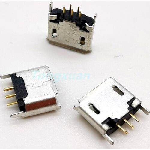 10pcs Vertical Micro Mini USB 5pin Female Seat 180 Degrees Jack 5P Direct Plug-in USB connector
