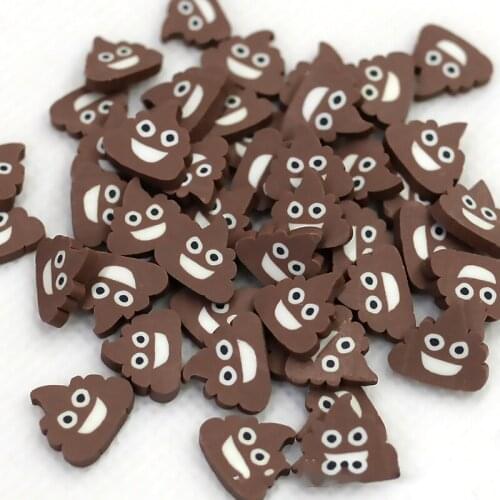 100g/lot Cartoon Funny Poo 10mm Polymer Soft Clay Slices Miniaure Sprinkles for Slime Filling DIY Crafts Decoration Accessories