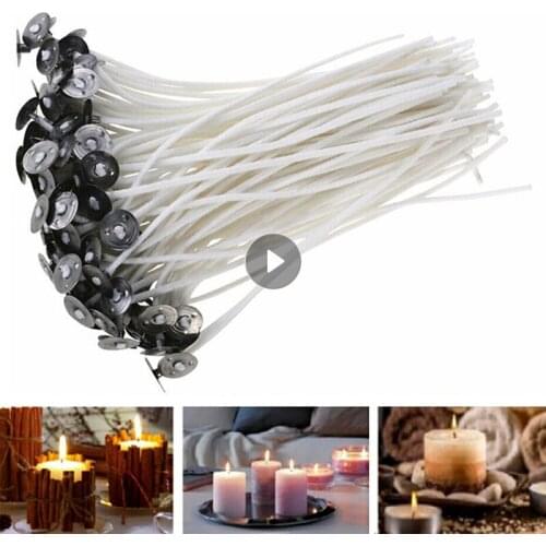 100pcs / Set Smokeless Candle Wick Woven Soy Wax Core Kerosene Cotton Core Lamp Line Wood Accessories Candle Making Many Feature
