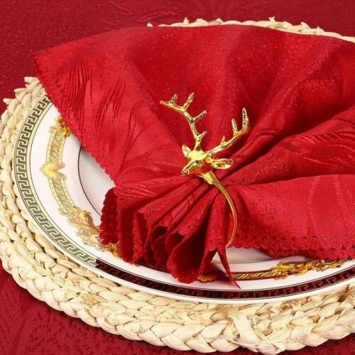 12 Pieces Deer Elk Napkin Ring Christmas Metal Napkin Rings for Thanksgiving Christmas Wedding Party Dinner Table Deco-ABUX