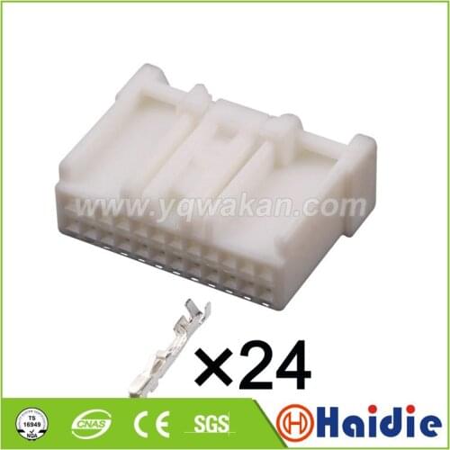 2sets 24pin auto electrical housing plug plastic wiring harness unsealed connector 6098-4594