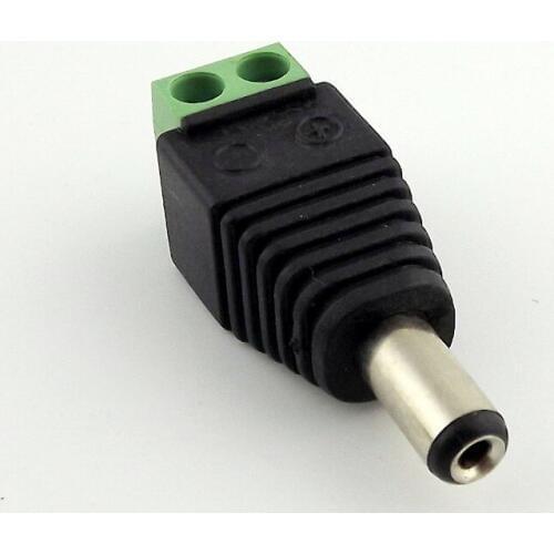 20pcs DC 5.5mm x 2.1mm 2.1 Male CCTV LED DC Power Plug Camera Balun Adapter Connector