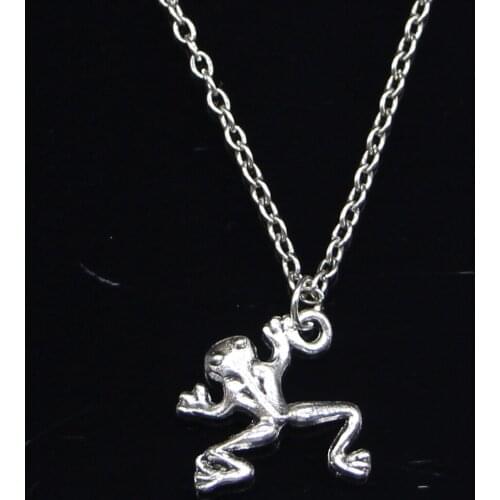 20pcs New Fashion Necklace 17x17mm frog Pendants Short Long Women Men Colar Gift Jewelry Choker