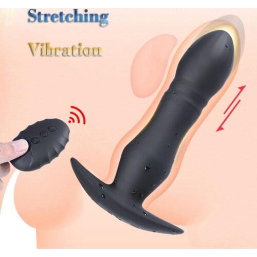 Anal Vibrator Wireless Remote Control Telescopic Dildo Vibrators Male Prostate Massager Butt Plug Vibrador Anal Sex Toys for Men