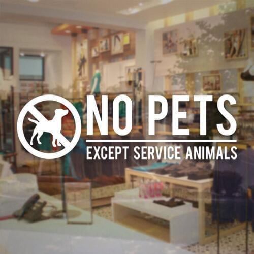 No Pets Allowed Store Business Pet Sign - Service Animals Vinyl sticker for Door, Window, Wall, etc. cheap sale vinyl decal NW05