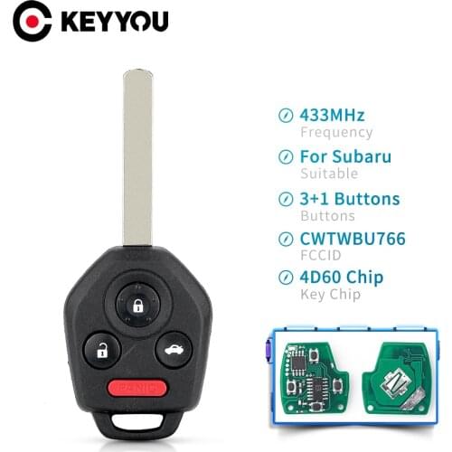 KEYYOU Fob CWTWBU766 433MHz 4D60 Chip Remote Car Key For Subaru WRX STI Forester Impreza XV Crosstrek 2013 2014 2015 2016 2017
