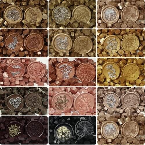 14 Colors 100-120PCs DIY Octagon Wax Seal Sealing Beads Envelope Wedding Packaging Postcard Postage Stamps Scrapbooking Stamping