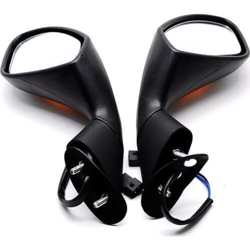 For Aprilia RSV1000 2004-2008 Motorcycle ABS LED Turn Signal Integrated Side Rearview Mirrors