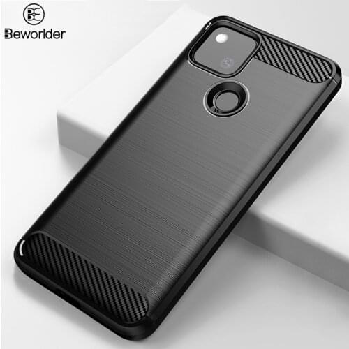 For Google Pixel 5 4a 4 3a 3 XL Case Silicone Carbon Fiber Brushed Soft TPU Protective Phone Cases Covers For Google Pixel 5a