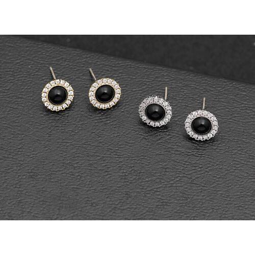 Zhijia elegant delicate Gold Sliver Zircon Rhinestone Flower Shape Earrings jewelry for Women gifts Accessories