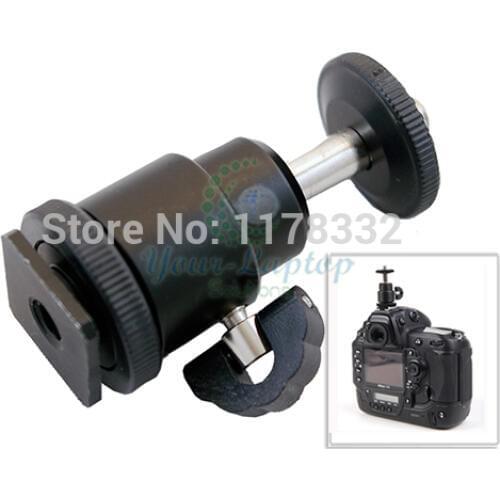 EMS Camera 360 Degree Hot Shoe Small Holder 1/4" Male Screw Mini Mount Ball Head Flash Bracket For Camera Tripod for 5D 5D2