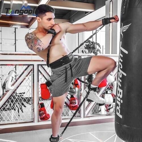 Bounce Trainer Resistance Pull Rope Exercises Fitness Resistance Bands Stretching Strap Set for Leg Waist Bouncing Training