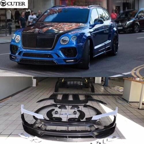 Carbon fiber FRP Car body kit Front bumper rear bumper hood rear spoiler side skirts For Bentley Bentayga 16-19
