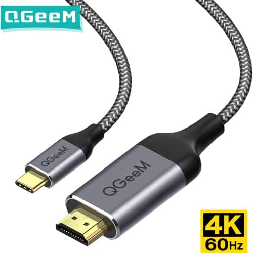 QGeeM USB C to HDMI Cable Compatible 4K Type C HDMI Thunderbolt3 for MacBook Huawei Mate 30 USB-C HDMI Adapter Type C to HDMI