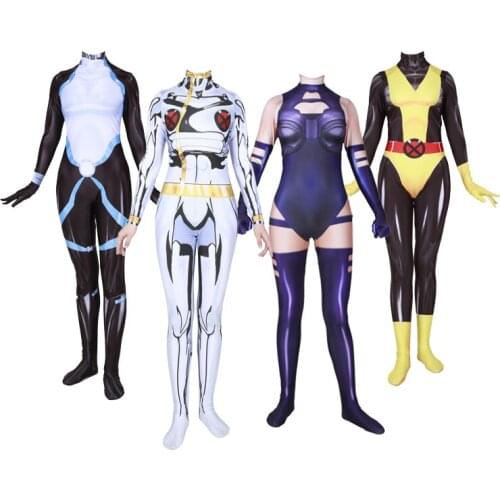 Superhero Movie X-Men Psylocke Elizabeth Braddock Cosplay Costume Zentai Bodysuit Suit Jumpsuits adult kids