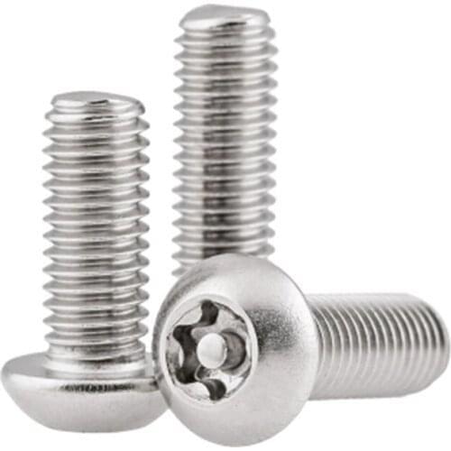 20Pcs M4 Stainless Steel pan Round head Inside Plum blossom With column Anti-theft Tamper core Torx T&TX Screw Length 6mm-35mm