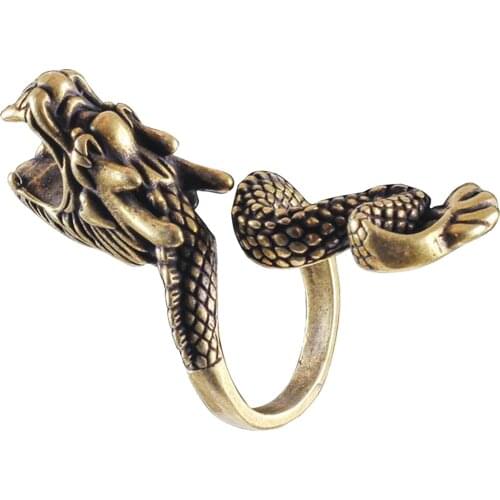 Brass Finger Joint Ring Vintage Dragon Smoker Holder Clip Clamp