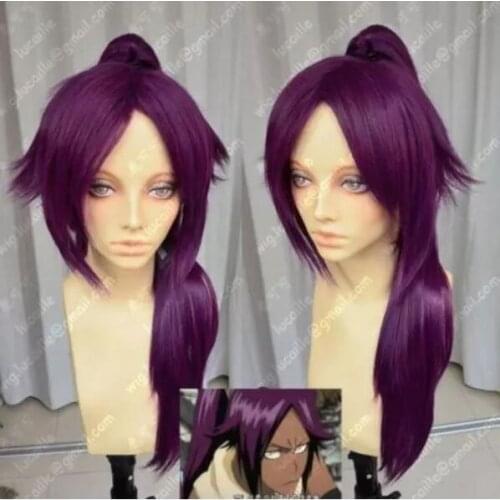 Suyushun30237HOT sell++++>>>Shihouin Yoruichi 60cm Purple Lolita Cosplay Party Wig w/ Ponytail