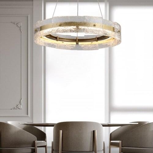 Creative Clear Water Glass Decorative Chandelier Modern Light Luxury Ring Living Room Dining Room Bedroom LED Lighting Fixtures