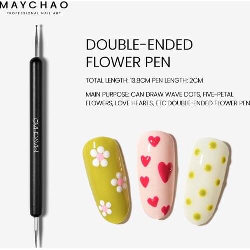 MAYCHAO DIY Nail Art Pen Round Glue Clay Tools Diamond Painting Pen Tool Accessories Double Head Embroidery Point Drill Pen