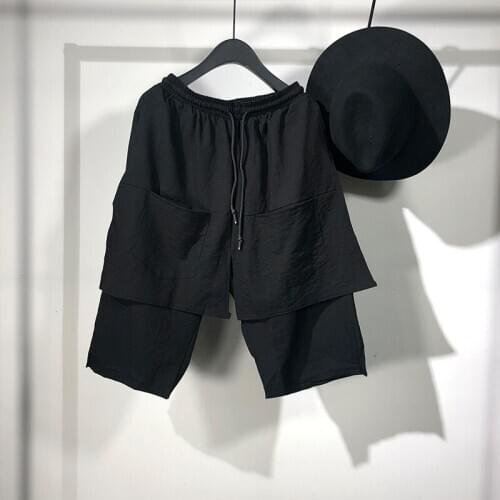 Owen Seak Men Casual Short Harem High Sweater Wear Hip Hop Mens Clothing Sweatpants Summer Women Loose Black Shorts Size XL