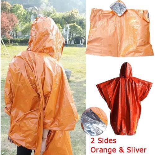 Outdoor Life Bivy Emergency Raincoat Thermal Keep Warm Waterproof Mylar First Aid Emergency Blanket Poncho for Survival Kit