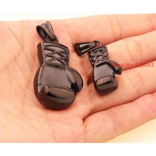 New Fashion Big Or Small 316L Stainless Steel Black High Boxing Glove Mens Cool Pendant Necklace Best Price