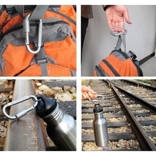 2020 New Hot Practical 10 Pcs Black D Shaped Aluminum Hook Climbing Keychain Mosqueton Alloy Carabiner Karabiner Equipment J1Z0