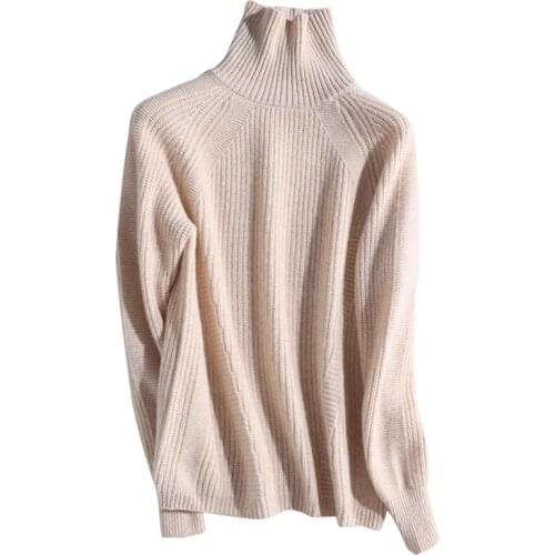 LONGMING New Women Sweater Turtleneck Warm Soft Women Pullovers Knitting Sweaters Autumn Winter Merino Wool Blend Sweater Jumper