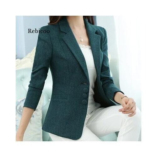 Autumn Spring Womens Blazer Elegant Fashion Lady Blazers Coat Suits Female Slim Office Lady Jacket Casual Tops Plus Size S-6Xl