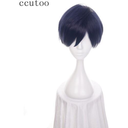Ccutoo 12" My Hero Academia Baku no Hero Academia Tenya Lida Dark Blue Short Synthetic Hair Cosplay Wig Heat Resistance Fiber