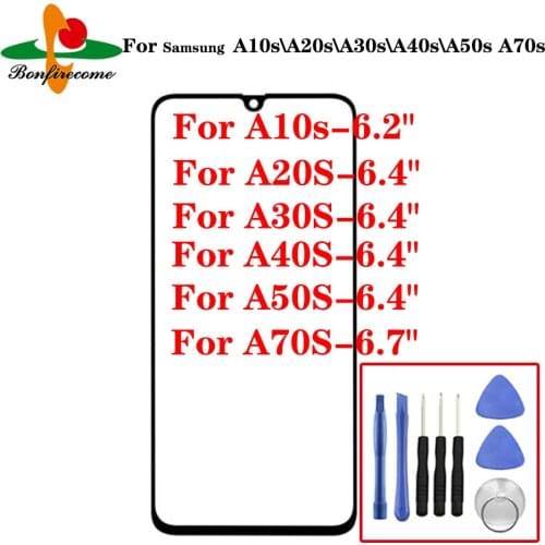 For Samsung Galaxy A10S A20S A30S A40S A50S A70S Front Touch screen Panel LCD Out Glass Cover Lens Replacement
