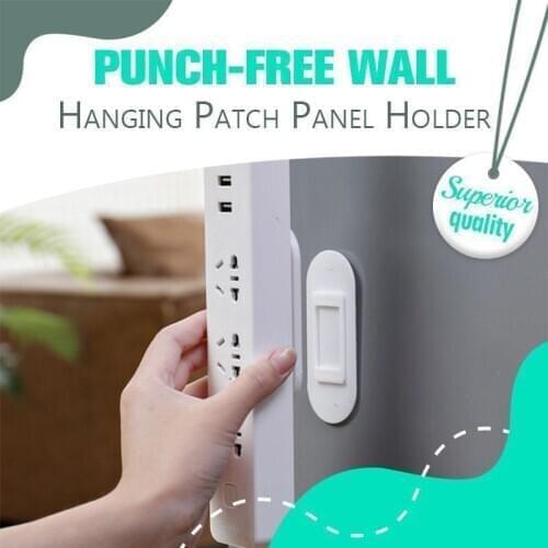 Punch-Free Wall Hanging Patch Panel Holder Wal Mounted Cable Holders Traceless Board Racks Socket Organizer Holder