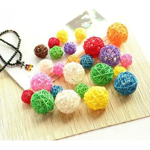 Hot 10Pcs/lot 4cm,6cm Rattan Wicker Ball Decoration Rattan Balls for Home Garden Patio Wedding Birthday Party decoration Tq005