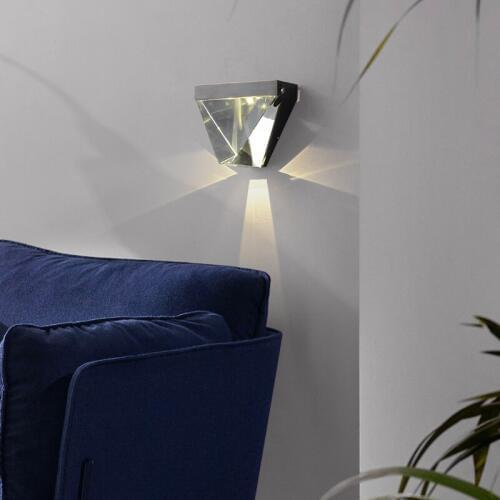 Postmodern crystal wall lamp living room aisle minimalist bed head light luxury bedroom full copper TV background wall small