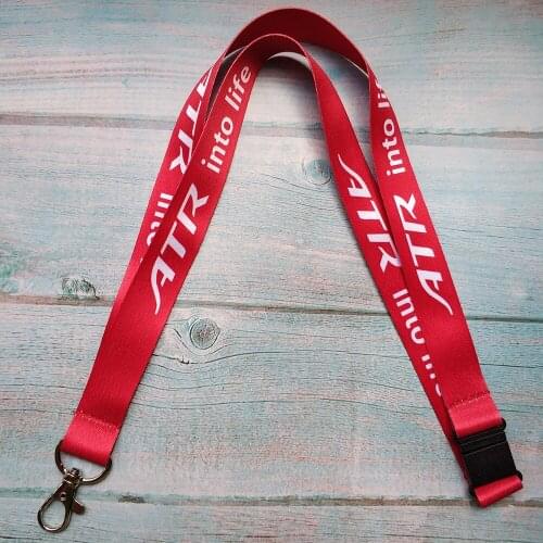 1 PC MiFaViPa Red ATR into Life Flight Crew Neck Strap Chaveiro Key Chain Lanyard Keychain for ID Card Holder Fashion Trinket