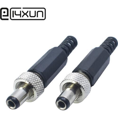 EClyxun 1pcs Lockable 5.5x2.1/5.5x2.5 mm DC Male Power Plug with Screw Nut Locking Connector Black