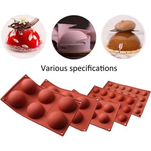 6/15/24 Hole Silicone Cake Mold Large Semi-circular Dome Diy Silicone Cake Mold Chocolate And Dessert Ice Cube Mold
