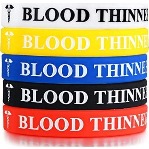 1pcs blood thinner Medical alert awareness Silicone Bracelet Wristbands Blood thinner Allergy wristbands