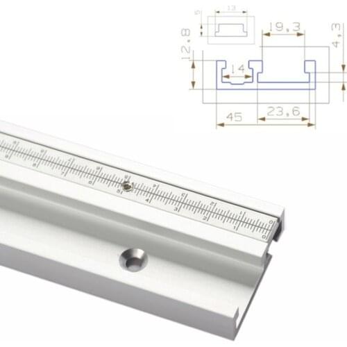 Aluminum Alloy 45mm T-Tracks with Scale & Miter Track Stop 600/800mm T- Slot Miter Bar Table Saw Woodworking Workbench DIY