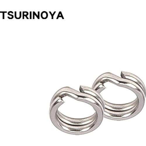 TSURINOYA 20pcs/pack Stainless Steel Fishing Split Ring Fishing Accessories Quality Double Circle Pesca Peche Saltwater