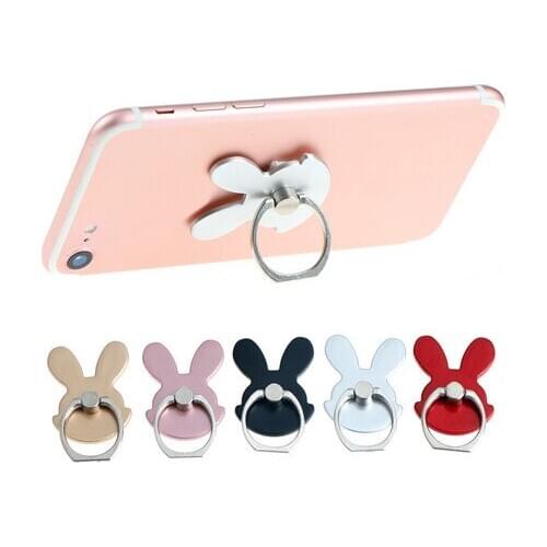 Universal Finger Ring Mobile Phone Smartphone Stand Holder 360 Degree Metal Rabbit Design Phone Holder For Smart Phone