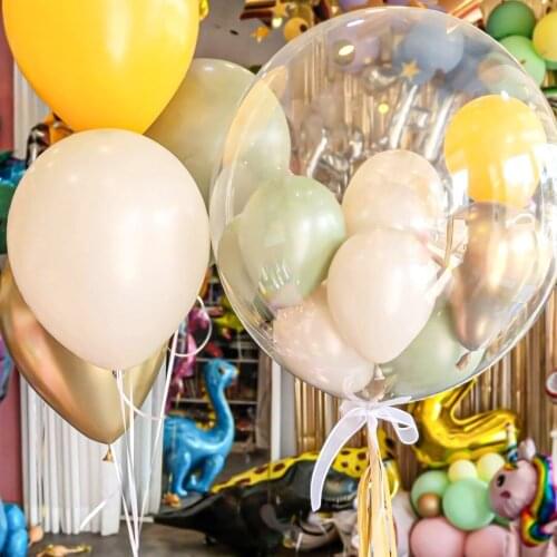 25inch Olive Green Latex Balloons Filled Transparent Bobo Balloon Kids Birthday Wedding Party Decoration Globos
