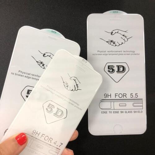 5D Curved edge Transparent Tempered Glass for iPhone 6 6S 7 8 Plus X 10 Glass Full Cover 3D Screen Protector Clear Glass