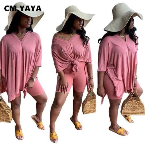 2020 Women Sets Summer Tracksuits Fitness Sportswear Loose Tops+Shorts Suit Two Piece Set 2 Pcs Night Club Party Outfits GL10873